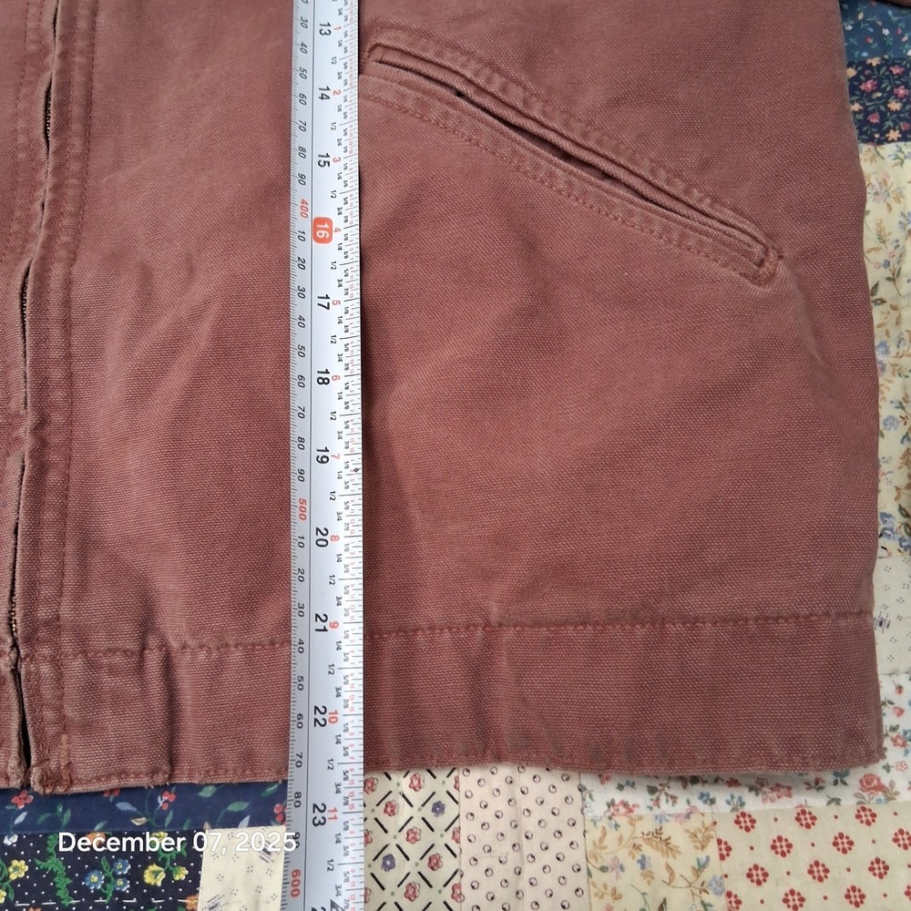 Vintage Carhartt JS1236 Redwood Detroit‎ Canvas Jacket Sheet Lined SZ Large Rare - Picture 12 of 15